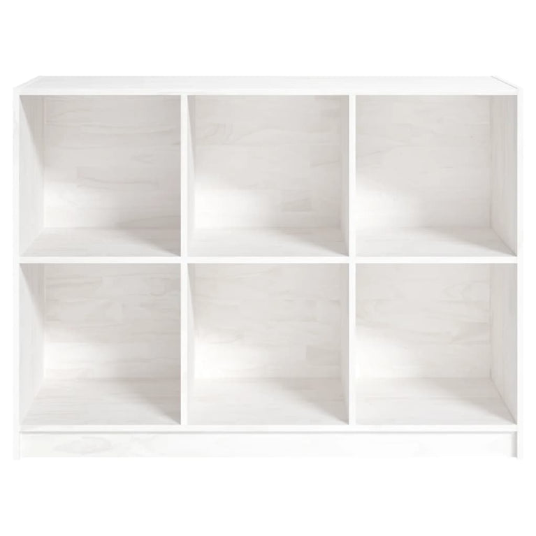 Boekenkast 104x33x76 cm massief grenenhout wit