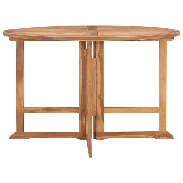 Tuintafel inklapbaar Ø110x75 cm massief teakhout