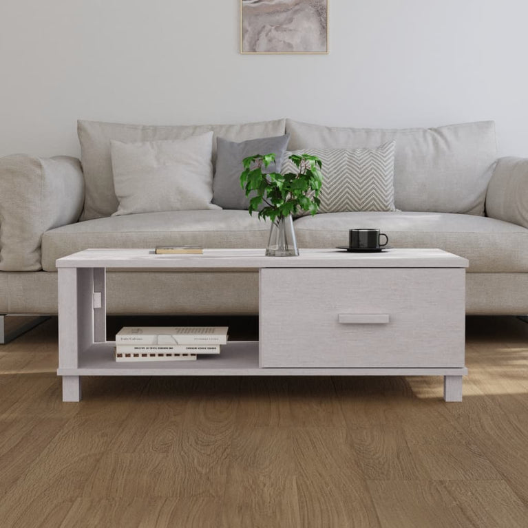 Salontafel HAMAR 100x55x35 cm massief grenenhout wit