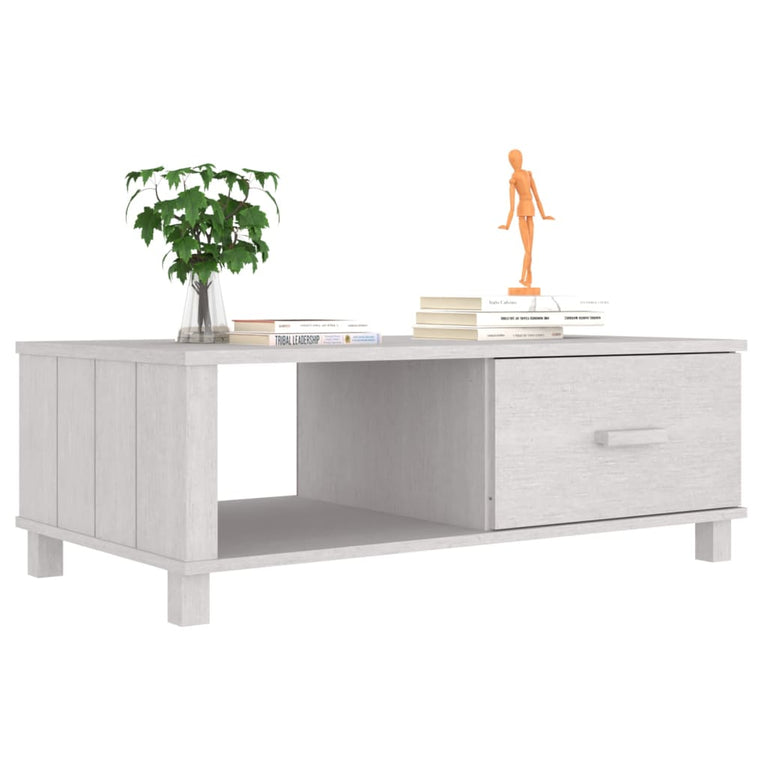 Salontafel HAMAR 100x55x35 cm massief grenenhout wit