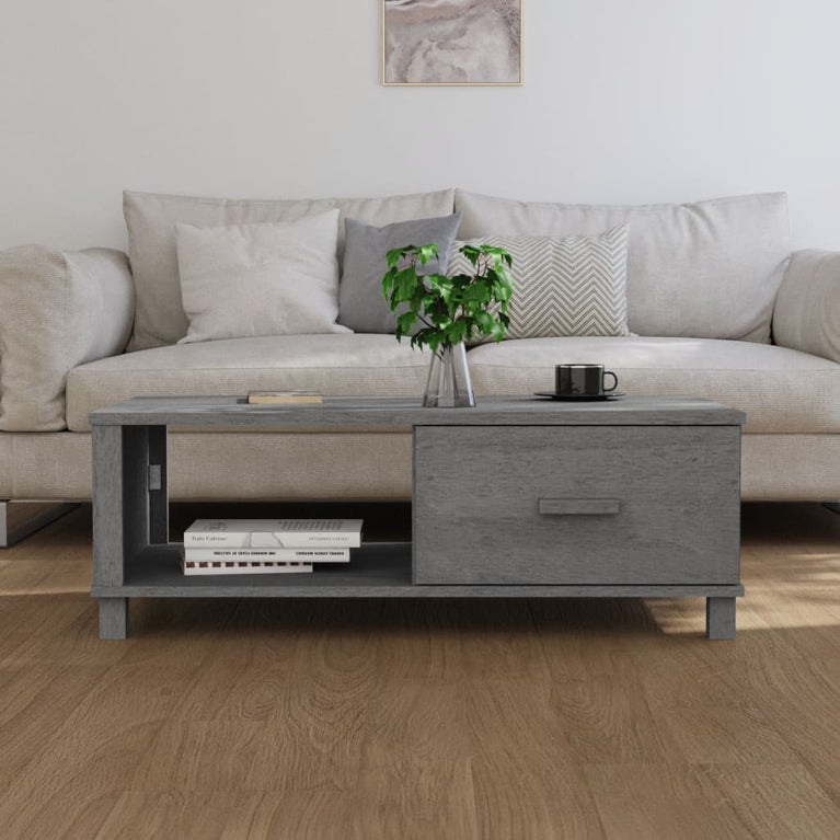 Salontafel HAMAR 100x55x35 cm massief grenenhout donkergrijs