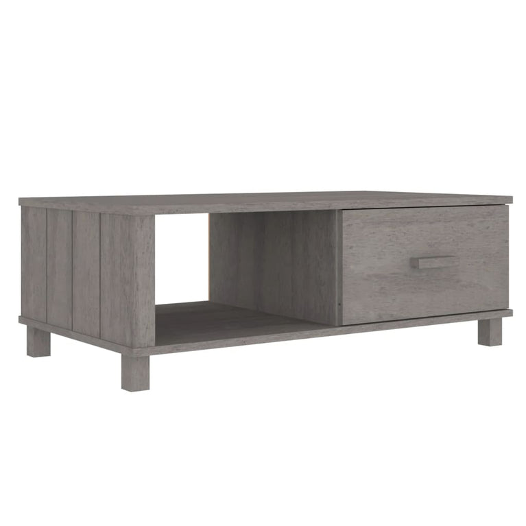 Salontafel HAMAR 100x55x35 cm massief grenenhout lichtgrijs