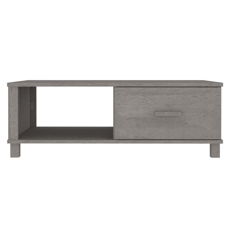Salontafel HAMAR 100x55x35 cm massief grenenhout lichtgrijs