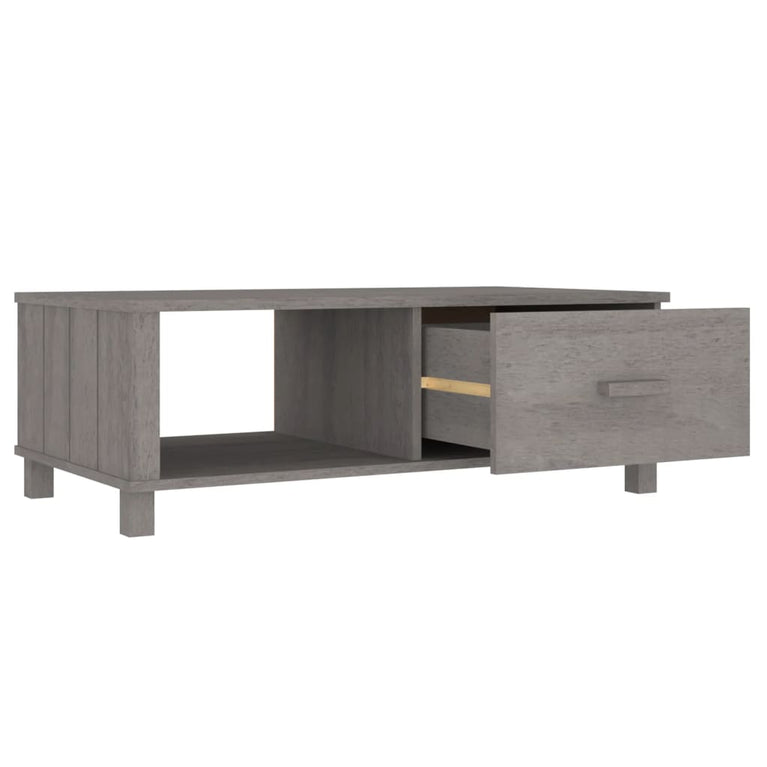 Salontafel HAMAR 100x55x35 cm massief grenenhout lichtgrijs