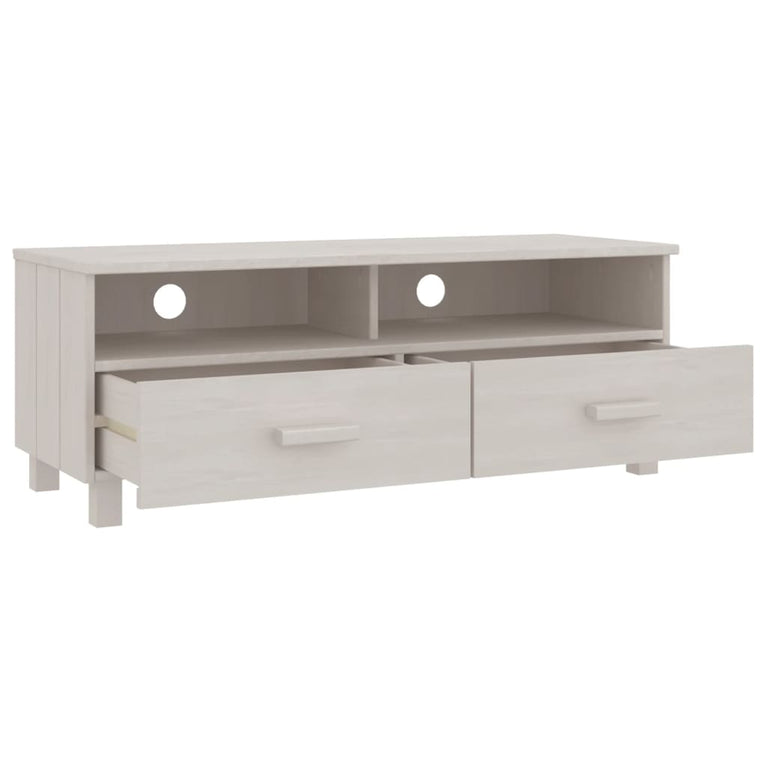 Tv-meubel HAMAR 106x40x40 cm massief grenenhout wit