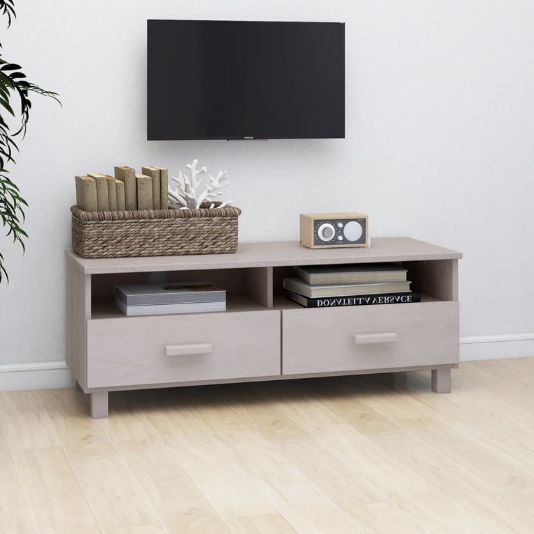 Tv-meubel HAMAR 106x40x40 cm massief grenenhout wit