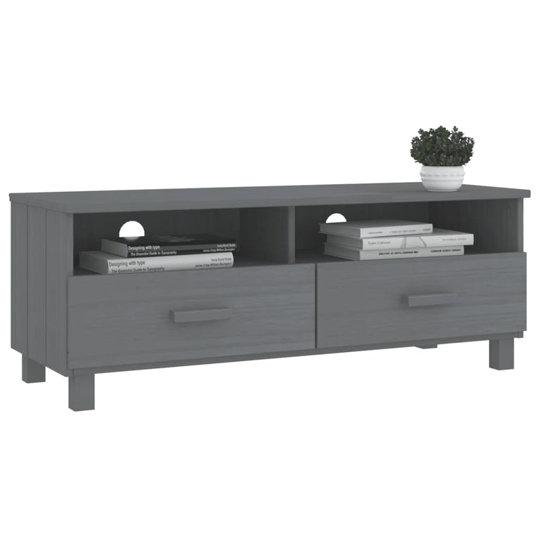 Tv-meubel HAMAR 106x40x40 cm massief grenenhout donkergrijs