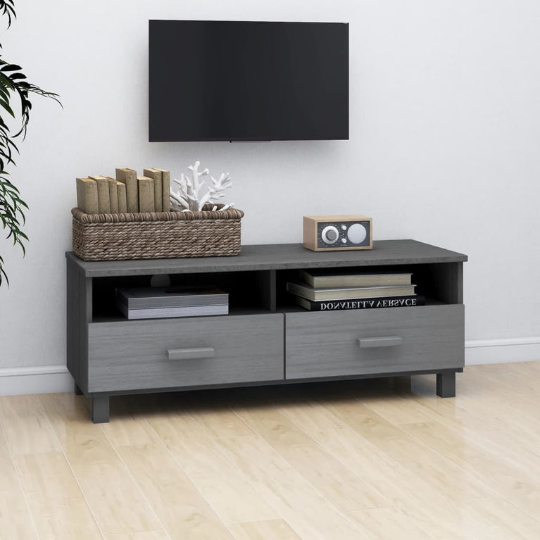 Tv-meubel HAMAR 106x40x40 cm massief grenenhout donkergrijs