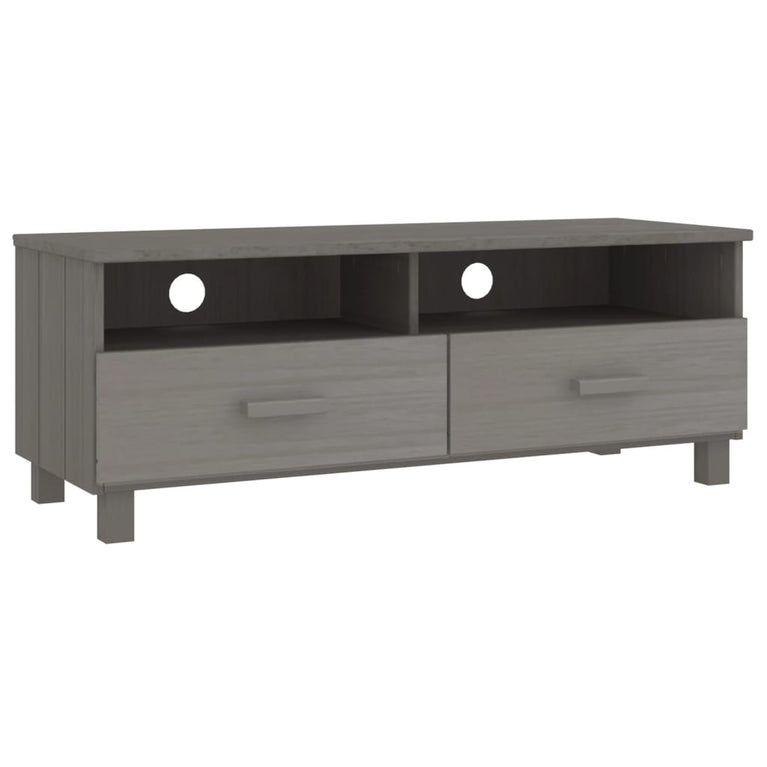 Tv-meubel HAMAR 106x40x40 cm massief grenenhout lichtgrijs