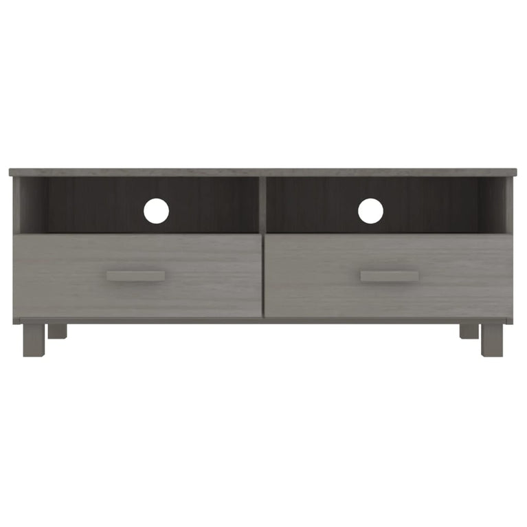 Tv-meubel HAMAR 106x40x40 cm massief grenenhout lichtgrijs