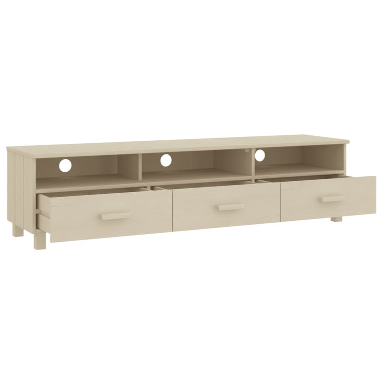 Tv-meubel HAMAR 158x40x40 cm massief grenenhout honingbruin