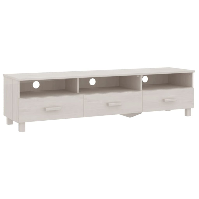 Tv-meubel HAMAR 158x40x40 cm massief grenenhout wit