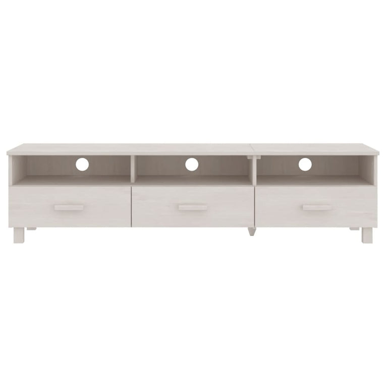 Tv-meubel HAMAR 158x40x40 cm massief grenenhout wit