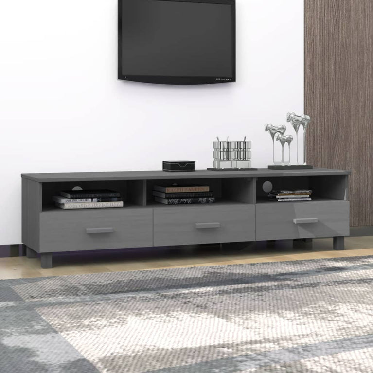 Tv-meubel HAMAR 158x40x40 cm massief grenenhout donkergrijs