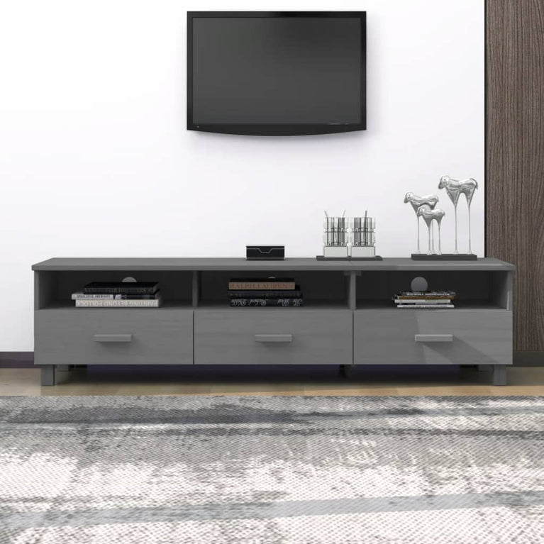 Tv-meubel HAMAR 158x40x40 cm massief grenenhout donkergrijs