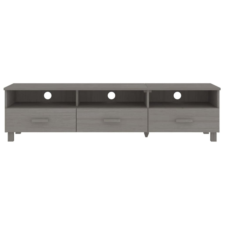 Tv-meubel HAMAR 158x40x40 cm massief grenenhout lichtgrijs