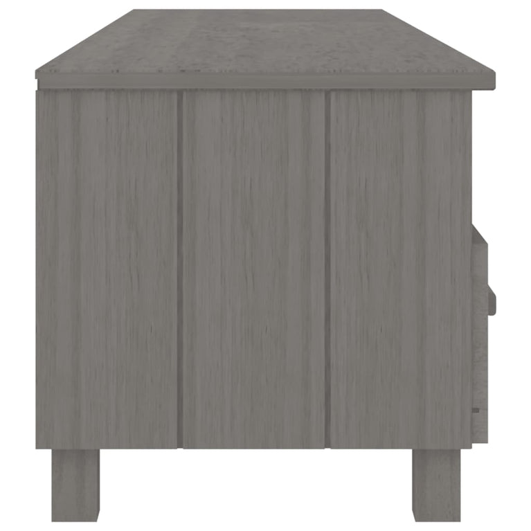 Tv-meubel HAMAR 158x40x40 cm massief grenenhout lichtgrijs
