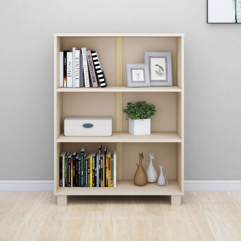 Boekenkast HAMAR 85x35x112 cm massief grenenhout honingbruin