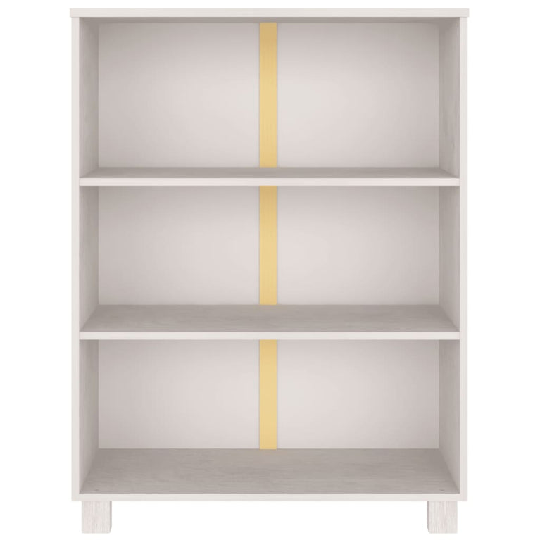 Boekenkast HAMAR 85x35x112 cm massief grenenhout wit