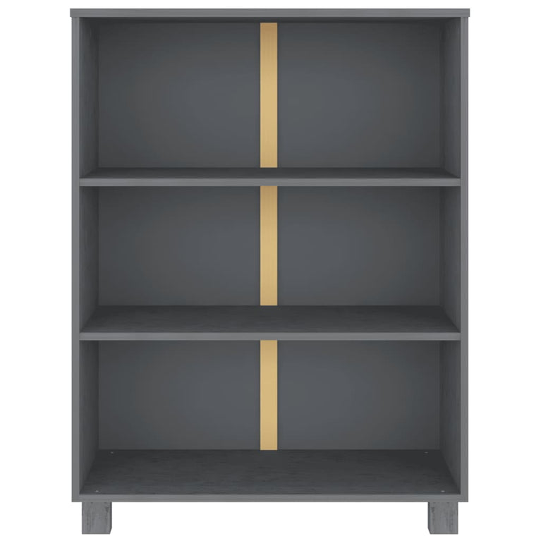 Boekenkast HAMAR 85x35x112 cm massief grenenhout donkergrijs
