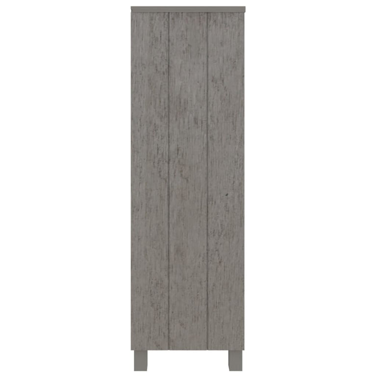 Boekenkast HAMAR 85x35x112 cm massief grenenhout lichtgrijs