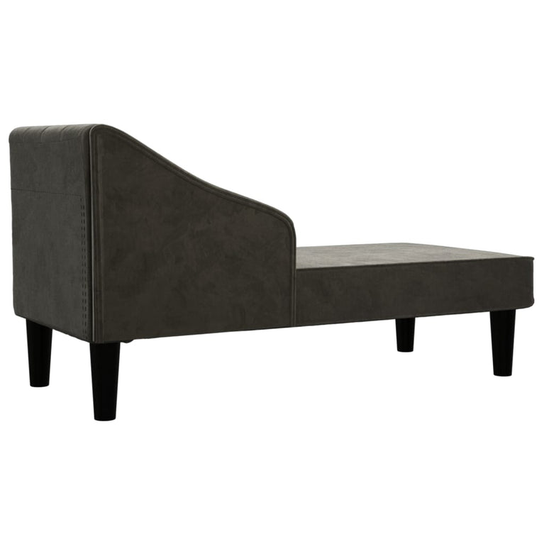 Chaise longue met bolster fluweel zwart