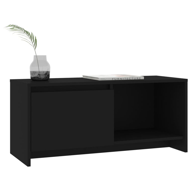 Tv-meubel 90x35x40 cm spaanplaat zwart