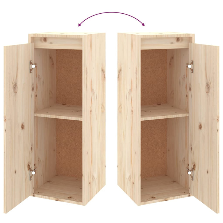 Wandkasten 2 st 30x30x80 cm massief grenenhout