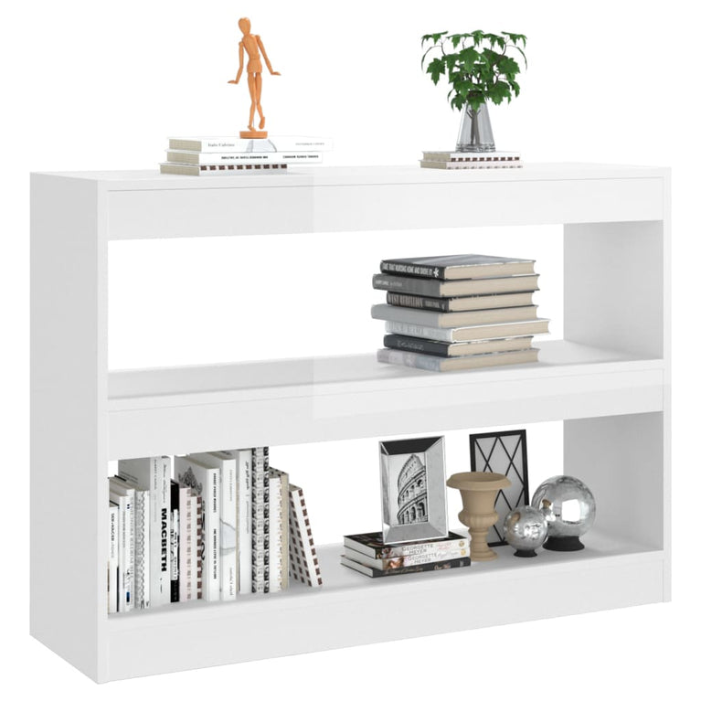 Boekenkast/kamerscherm 100x30x72 cm hoogglans wit