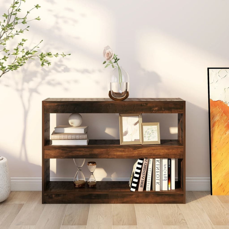 Boekenkast/kamerscherm 100x30x72 cm gerookt eikenkleurig