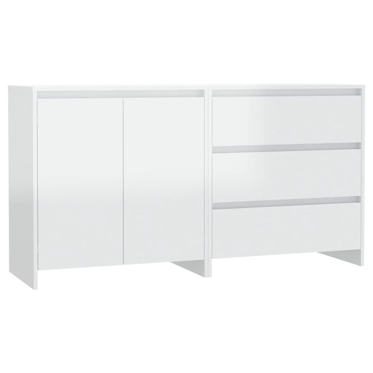 2 st Dressoirs bewerkt hout hoogglans wit