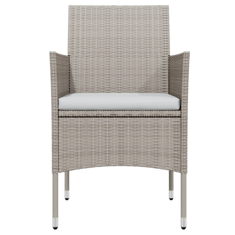 7-delige Tuinset met kussens beige en zwart