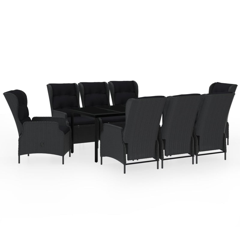 9-delige Tuinset donkergrijs