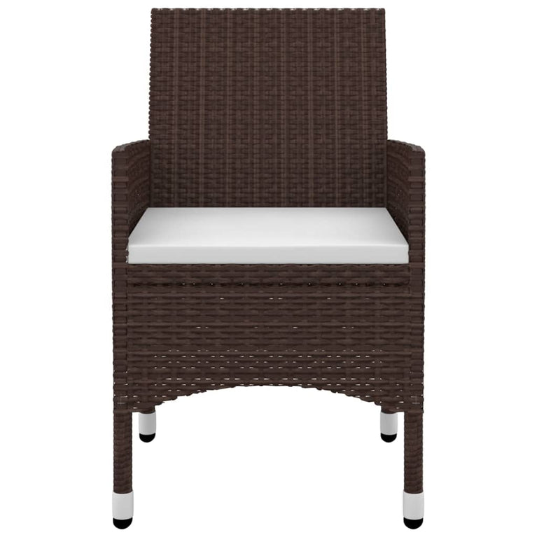 7-delige Tuinset met kussens poly rattan en glas