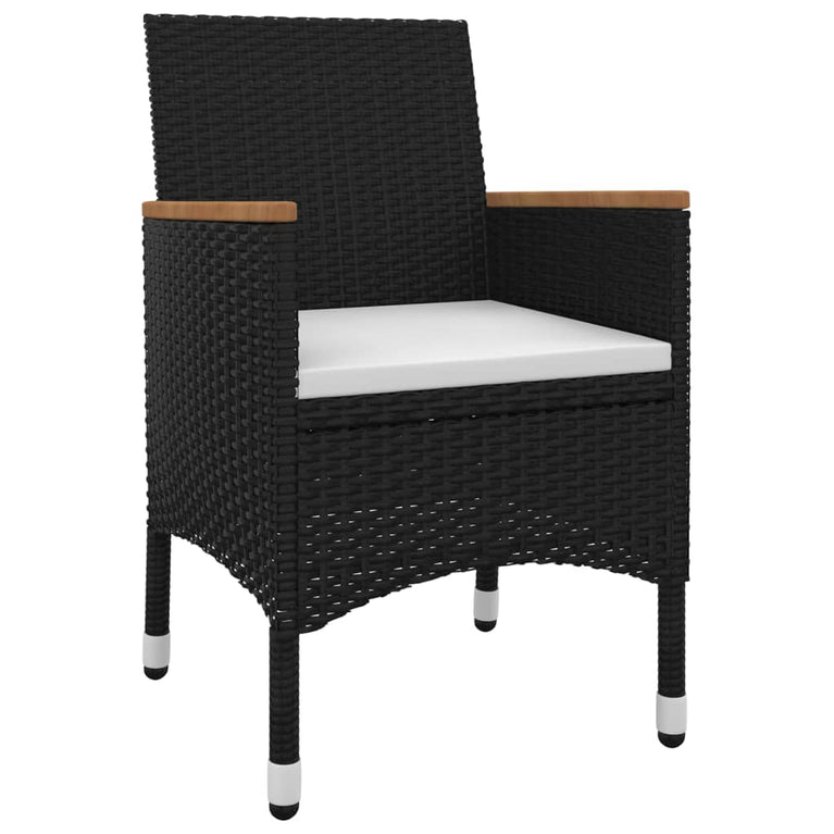 9-delige Tuinset met kussens poly rattan en glas