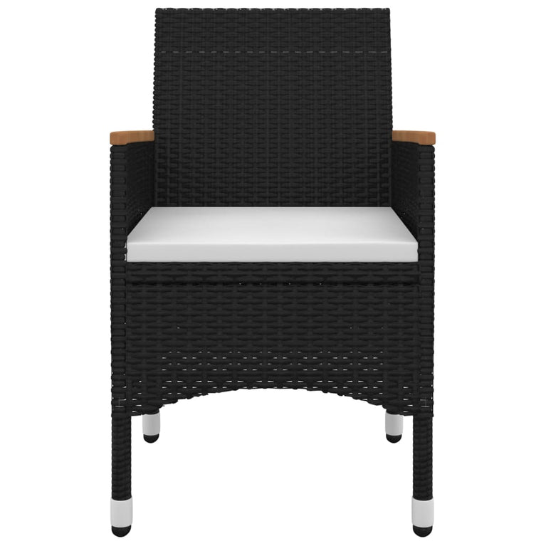 9-delige Tuinset met kussens poly rattan en glas