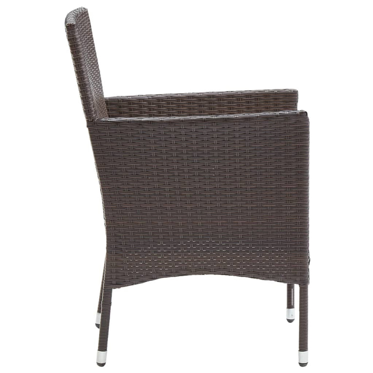 Tuinstoelen 2 st poly rattan bruin