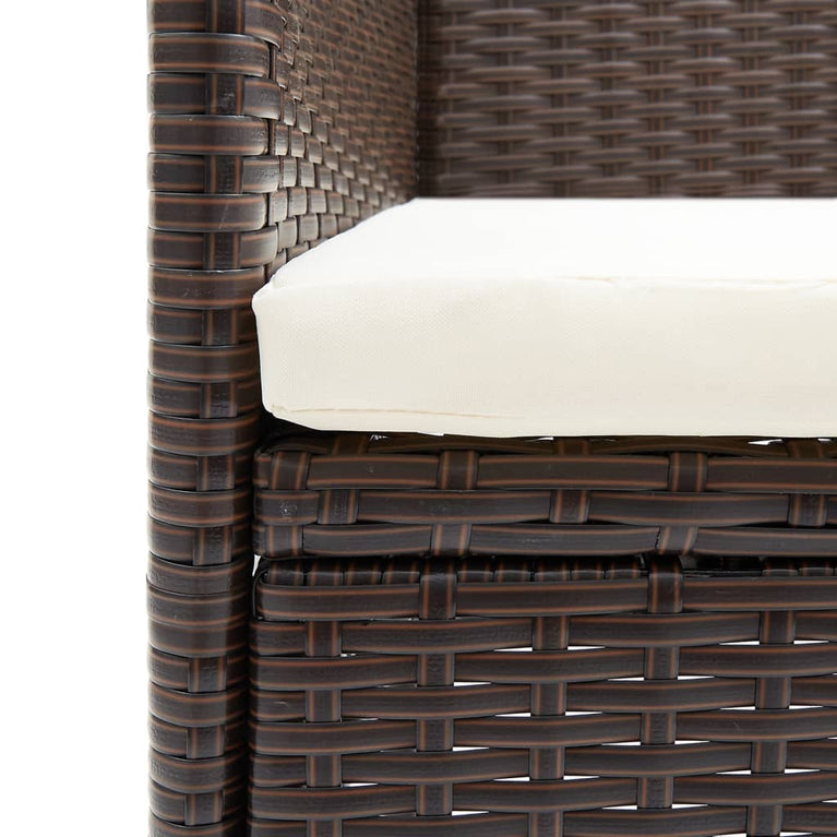 Tuinstoelen 4 st poly rattan bruin