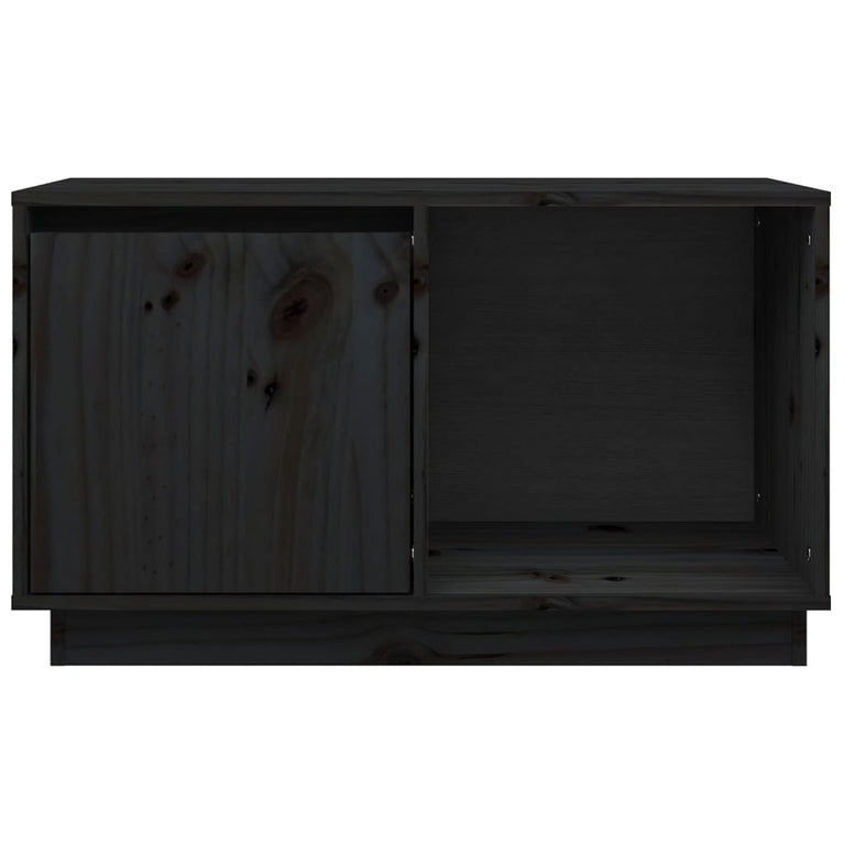 Tv-meubel 74x35x44 cm massief grenenhout zwart