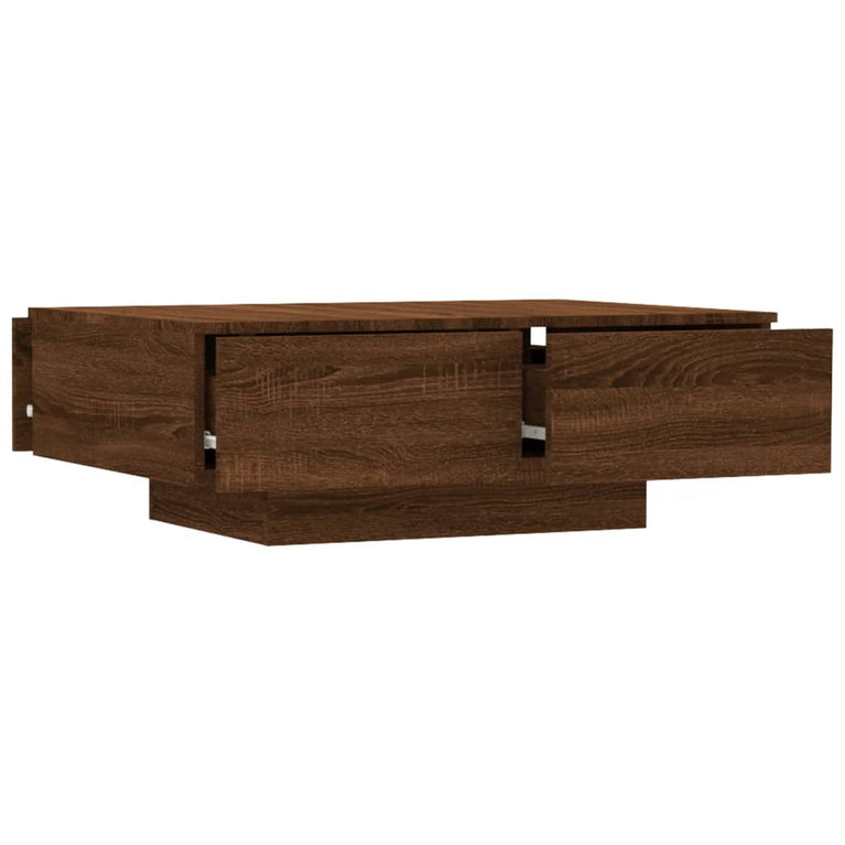 Salontafel 90x60x31 cm bewerkt hout bruin eikenkleur