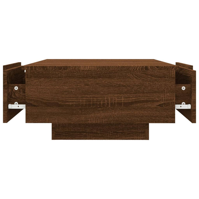 Salontafel 90x60x31 cm bewerkt hout bruin eikenkleur