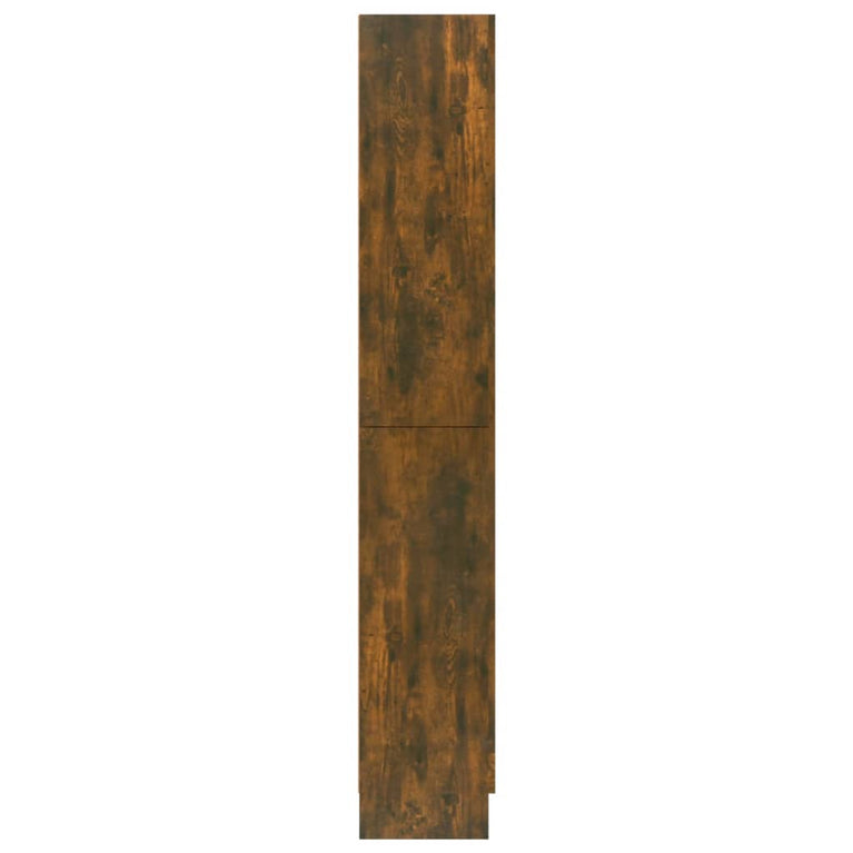 Vitrinekast 82,5x30,5x185,5 cm bewerkt hout gerookt eikenkleur