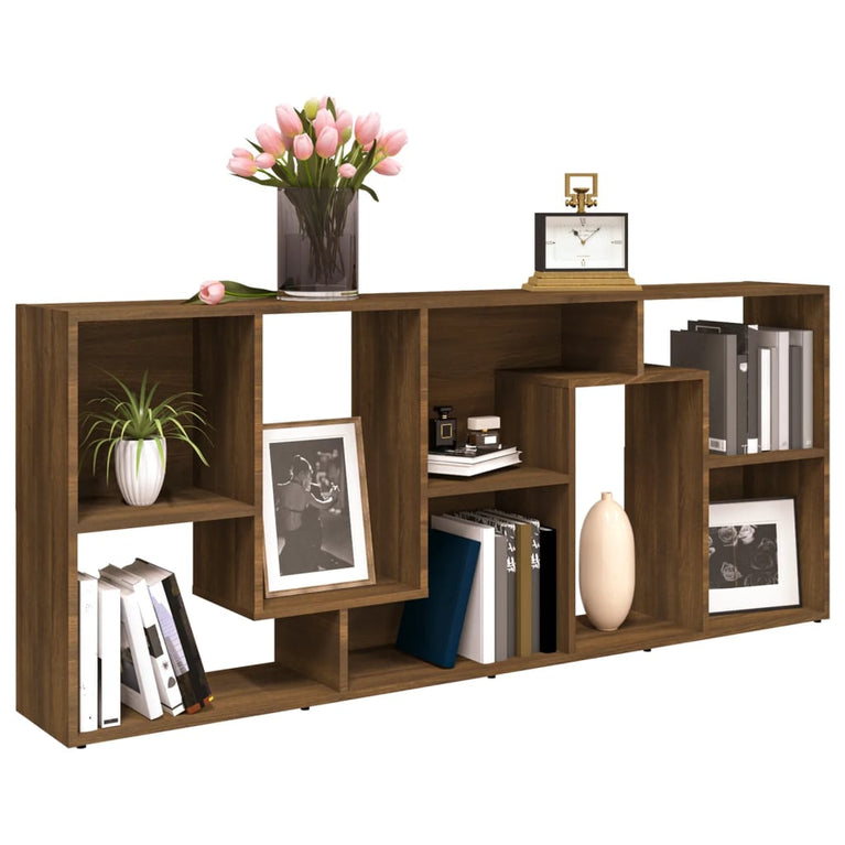 Boekenkast 67x24x161 cm bewerkt hout bruineikenkleurig