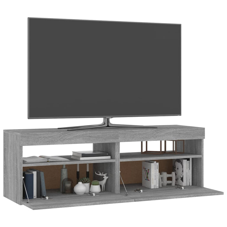 Tv-meubels 2 st met LED-verlichting 60x35x40 cm grijs sonoma