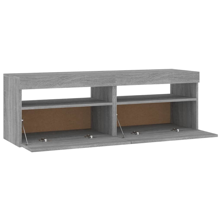 Tv-meubels 2 st met LED-verlichting 60x35x40 cm grijs sonoma