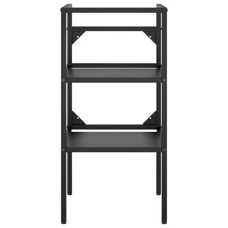 Wastafelframe met inbouwwastafel ijzer zwart