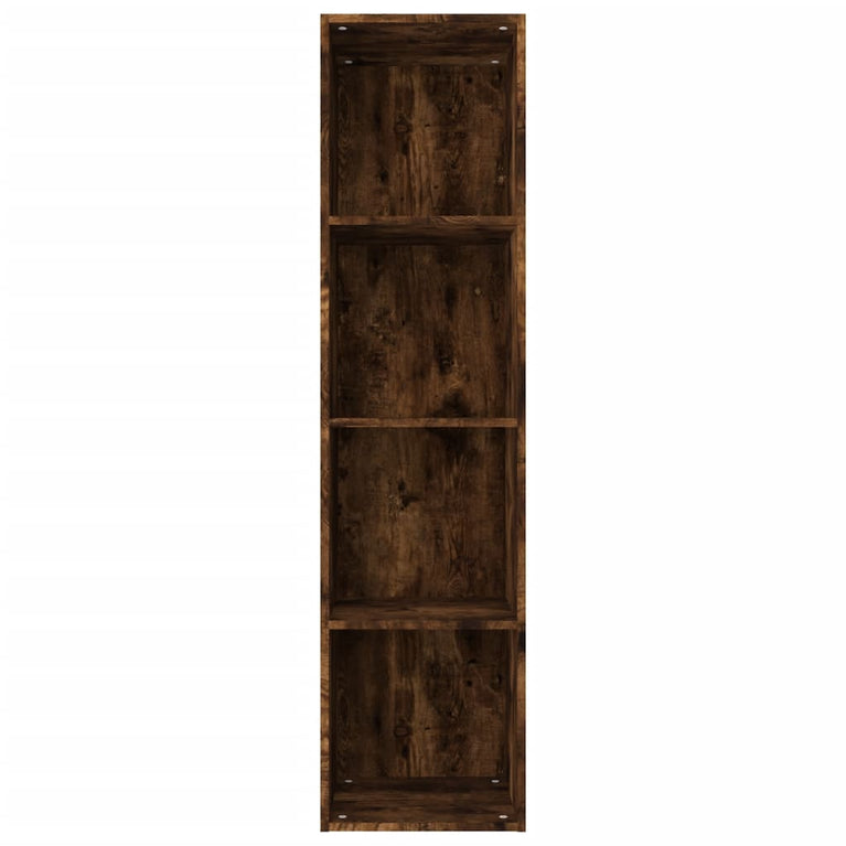 Boekenkast / tv-meubel 36x30x143 cm bewerkt hout gerookt eiken