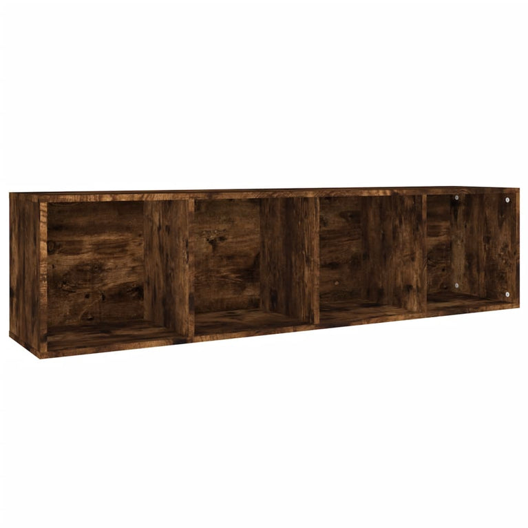 Boekenkast / tv-meubel 36x30x143 cm bewerkt hout gerookt eiken