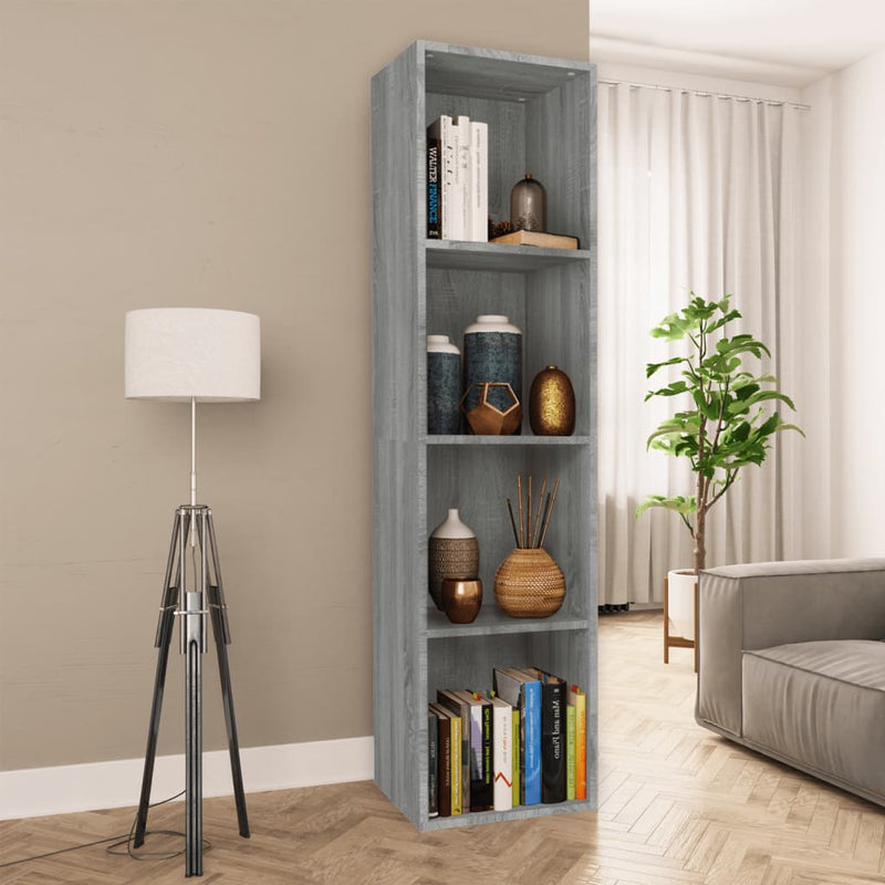Boekenkast / tv-meubel 36x30x143 cm grijs sonoma eikenkleurig