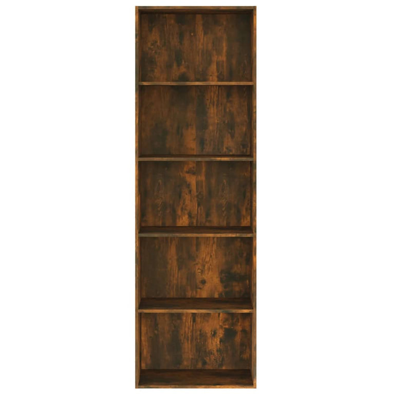 Boekenkast 60x30x189 cm bewerkt hout gerookt eikenkleurig